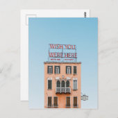 Elegant minimalistisch Wish Sie waren hier mit mir Postkarte (Vorne/Hinten)