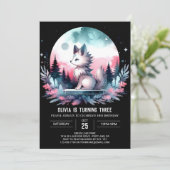 Elegant Minimalistisch Wolf Birthday Einladung (Stehend Vorderseite)