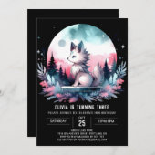 Elegant Minimalistisch Wolf Birthday Einladung (Vorne/Hinten)