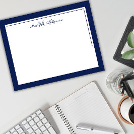 Elegant, Minimalistisch, zwei Grenznamen Monogramm Mitteilungskarte