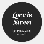 Elegant Minimalistische kalligraphische Schwarze H Runder Aufkleber (Vorderseite)