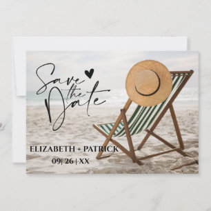 Elegant minimalistischer, tropischer Strand Save The Date