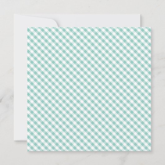 Elegant Mint Gingham Pattern Baby Shower Einladung (Rückseite)
