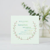 Elegant Mint Green Botanical Baby Shower  Einladung (Stehend Vorderseite)