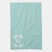 Elegant Mint Green Monogram Handtuch (Vertikal)