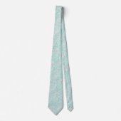 Elegant Mint Green & Pink Floral Paisley Krawatte (Vorderseite)