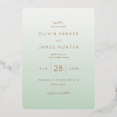 Elegant Mint Green Wedding Invitations Folieneinladung (Vorderseite)