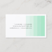 Elegant Mint Green White Calligraphy Script Modern Visitenkarte (Rückseite)