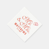 Elegant Mint Grey Mr. und Mrs. Wedding Monogram Na Serviette (Ecke)