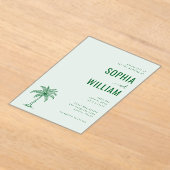 Elegant Mint Palm Tree Acryleinladungen (Ablage )