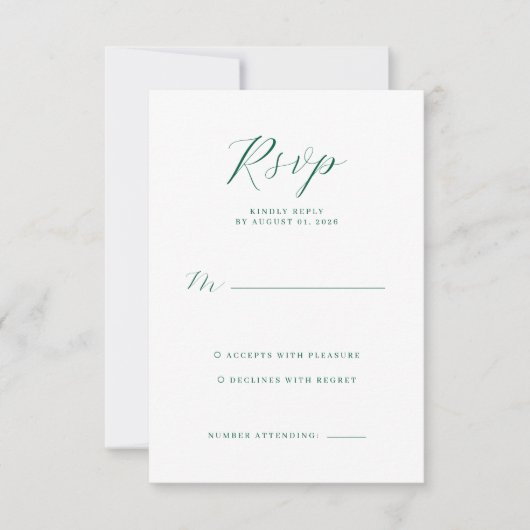 Elegant Mint RSVP Card Karte (Vorderseite)