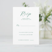 Elegant Mint RSVP Card Karte (Stehend Vorderseite)
