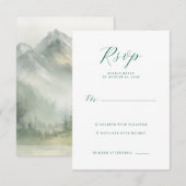 Elegant Mint RSVP Card Karte (Vorne/Hinten)