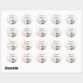 Elegant Mirrored Blush Pink Rose Wedding Runder Aufkleber (Blatt)