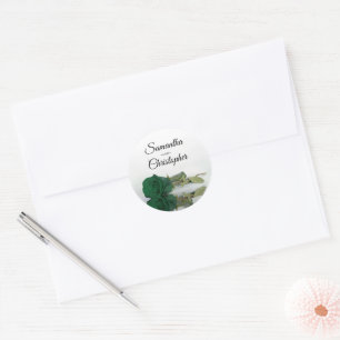 Elegant Mirrored Emerald Green Rose Wedding Runder Aufkleber