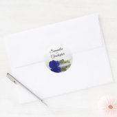 Elegant Mirrored Royal Blue Rose Wedding Runder Aufkleber (Umschlag)