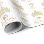 Elegant Mis Quince Anos Gold Tiara Geschenkpapier (Rolleneckpunkt)