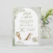 Elegant Miss to Mrs Bridal Shower Invitation Einladung (Stehend Vorderseite)