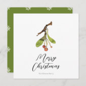 Elegant Mistletoe Christmas Card (Vorne/Hinten)