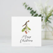 Elegant Mistletoe Christmas Card (Stehend Vorderseite)