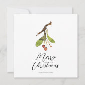 Elegant Mistletoe Christmas Card (Vorderseite)