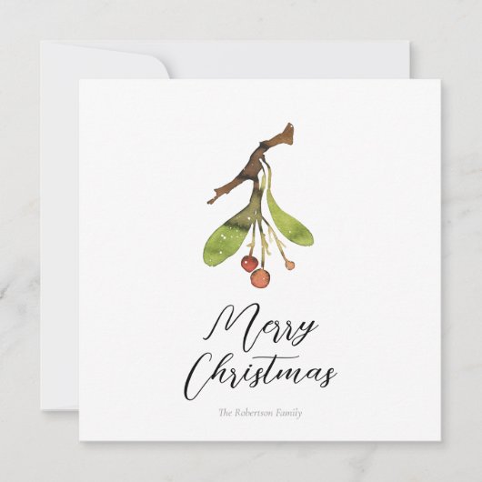 Elegant Mistletoe Christmas Card (Vorderseite)