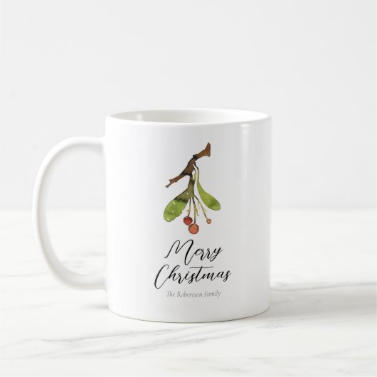 Elegant Mistletoe Christmas Kaffeetasse (Links)