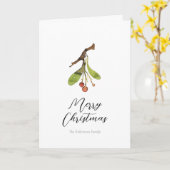 Elegant Mistletoe Christmas Karte (Gelbe Blume)