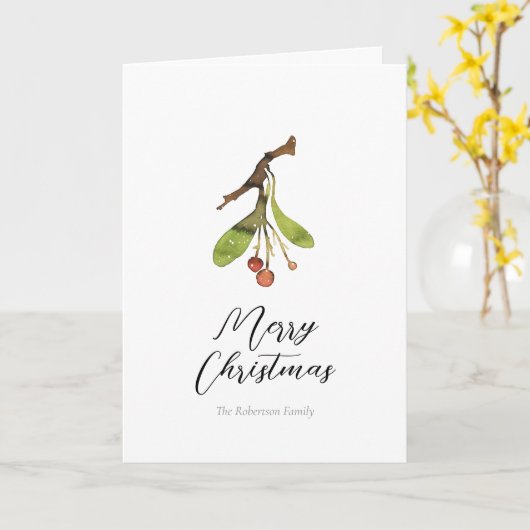 Elegant Mistletoe Christmas Karte (Gelbe Blume)