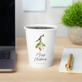 Elegant Mistletoe Christmas Pappbecher