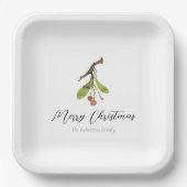 Elegant Mistletoe Christmas Pappteller (Vorderseite)