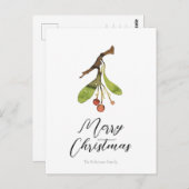 Elegant Mistletoe Christmas Postkarte (Vorne/Hinten)