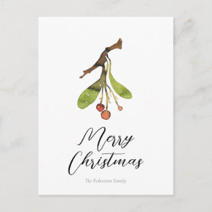 Elegant Mistletoe Christmas Postkarte