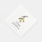 Elegant Mistletoe Christmas Serviette (Ecke)
