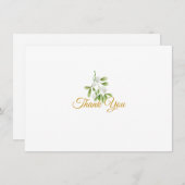 Elegant Mistletoe Greenerity Gold Script Dankeskarte (Vorne/Hinten)