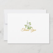 Elegant Mistletoe Greenerity Gold Script Dankeskarte (Vorderseite)