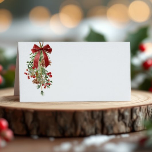 Elegant Mistletoe Holiday Platzkarte