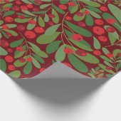 Elegant Mistletoe Weihnachtswrapping Paper Geschenkpapier (Ecke)