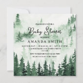 Elegant Misty Forest Baby Shower Einladung (Vorderseite)