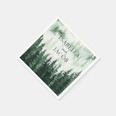Elegant Misty Pine Forest Wedding Serviette (Ecke)