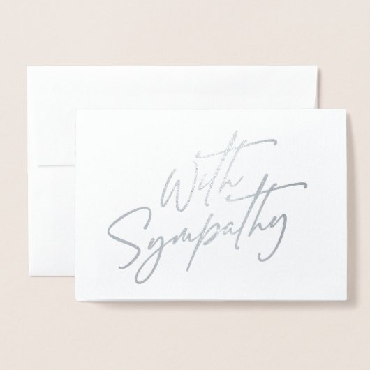Elegant mit Beileid-Skript Folienkarte (Vorderseite mit Umschlag)