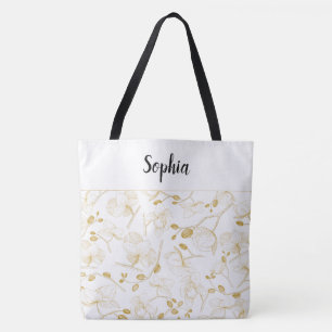 Elegant mit Gold und weißen Orchideen elegant weiß Tasche