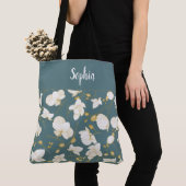 Elegant mit goldfarbenen und weißen Orchideen aqua Tasche (Von Nahem)