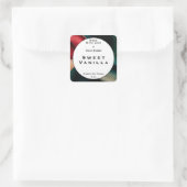 Elegant mit Liebe-Produktverpackungsschild Quadratischer Aufkleber (Tasche)