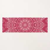 Elegant Mit Monogramm Boho Mandala Magenta Yogamatte (Vorderseite (Horizontal))