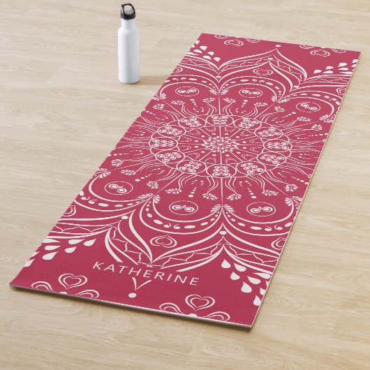 Elegant Mit Monogramm Boho Mandala Magenta Yogamatte (Beispiel)