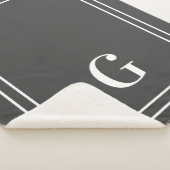Elegant Mit Monogramm für ihn grau und weiß Sherpadecke (3/4)
