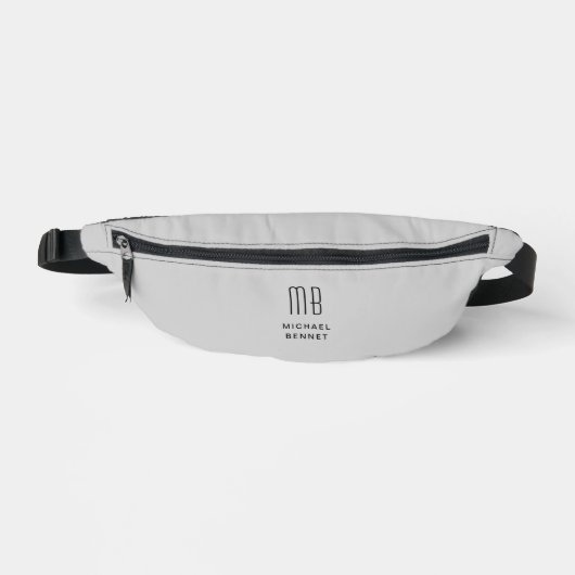 Elegant Mit Monogramm Gray Bauchtasche (Vorderseite)