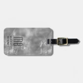 Elegant Mit Monogramm Gray Gepäckanhänger (Vorderseite horizontal)