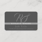 Elegant Mit Monogramm | Grays Visitenkarte (Vorderseite)